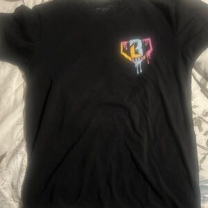 Black Graphic Tee with Colorful Design